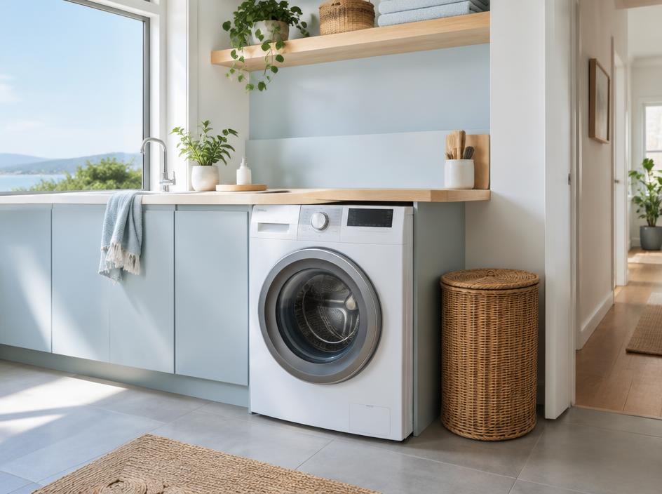 Washing machines in a bright Auckland home